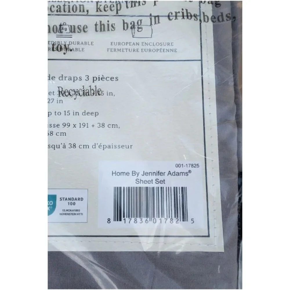 Jennifer Adams Twin Graphite Eternal Sheet Set